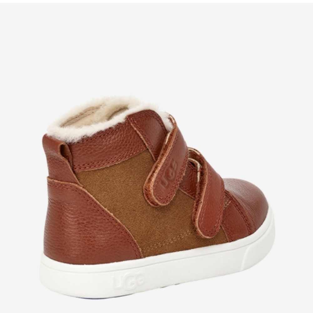 New Ugg Rennon Leather/Suede Unisex Fur Lined High Top Velcro Fashion Sneaker 11 - Picture 8 of 12